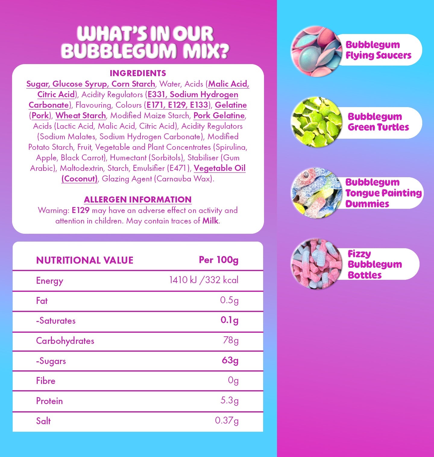 Bubblegum Mix Medium Box 1kg