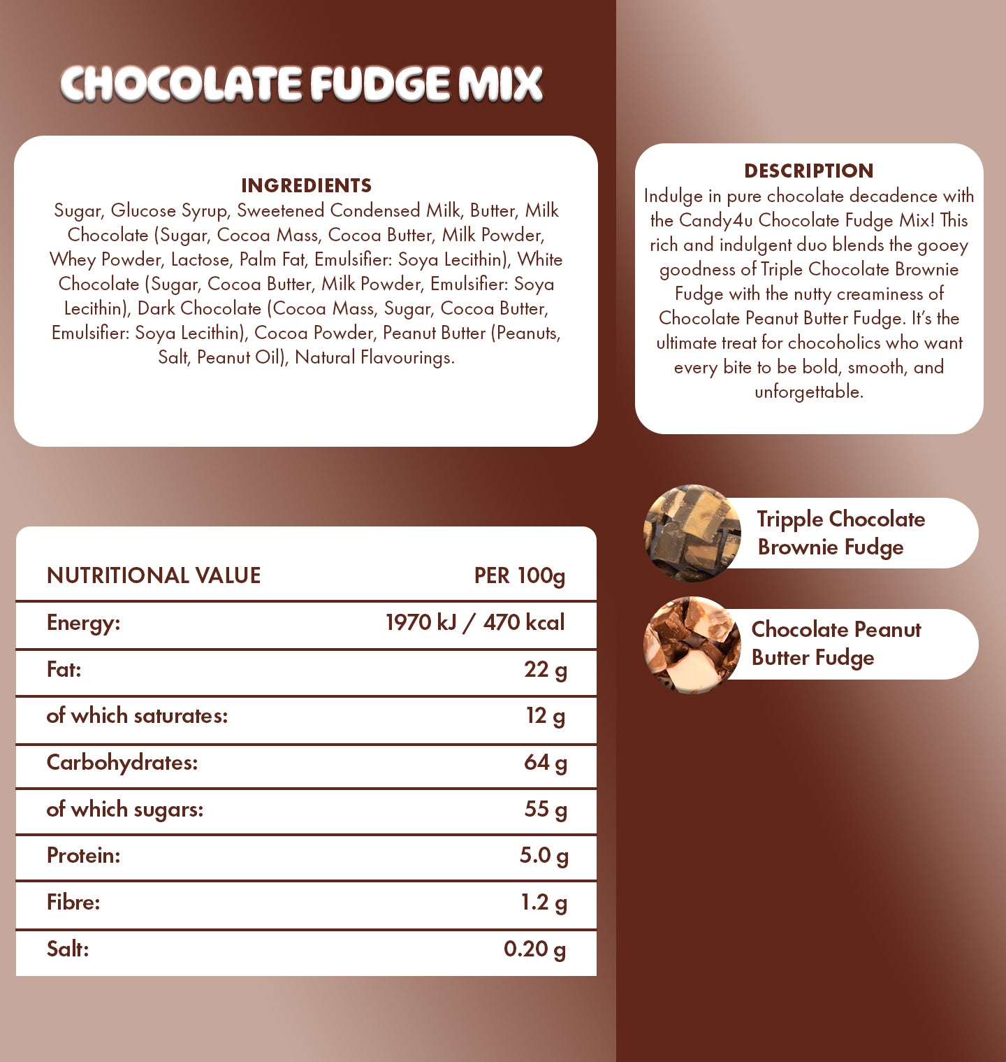 Chocolate Fudge Mix Fudge Small Bucket 600g