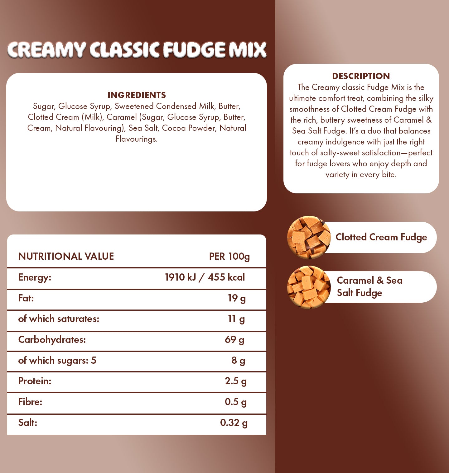 Creamy Classic Fudge Mix Fudge Small Bucket 600g