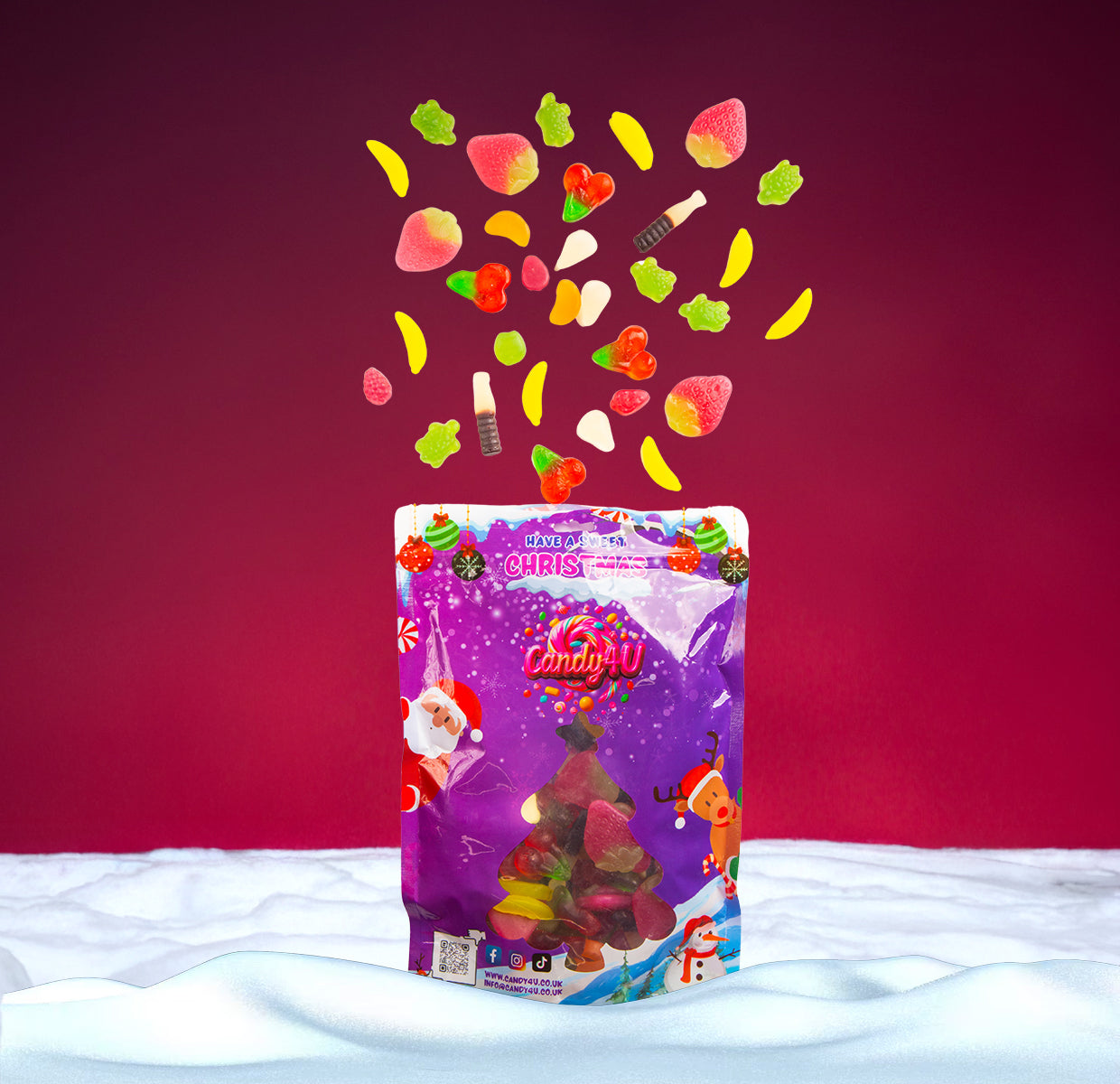 Christmas Pouch Large Gummy Mix 1kg