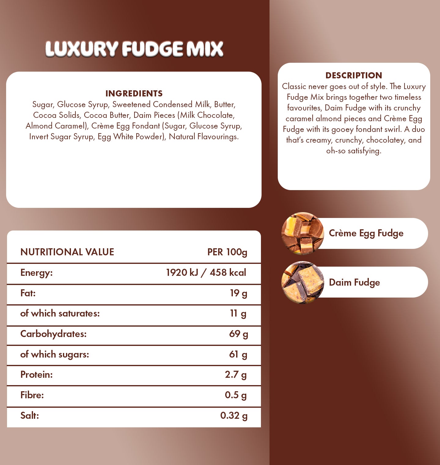Luxury Fudge Mix Fudge Large Bucket 3.5kg