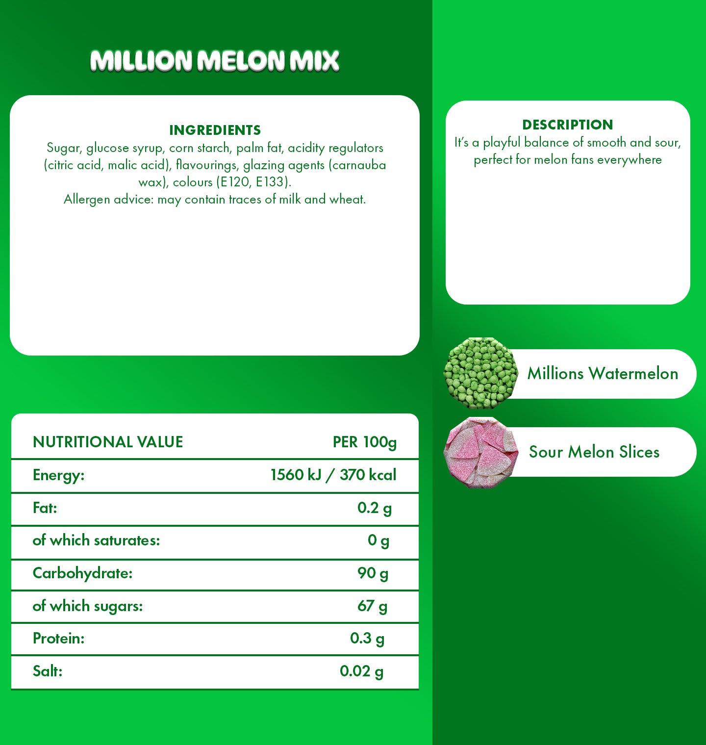 Million Melon Mix Vegan Large Pouch 1kg