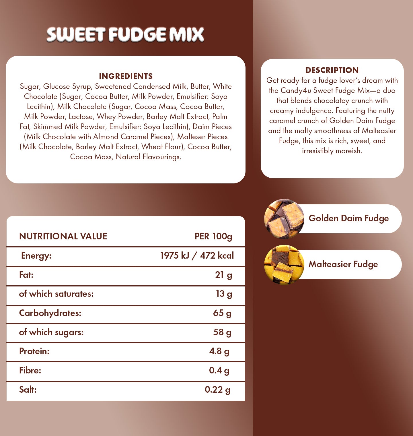 Sweet Fudge Mix Fudge Medium Pouch 300g