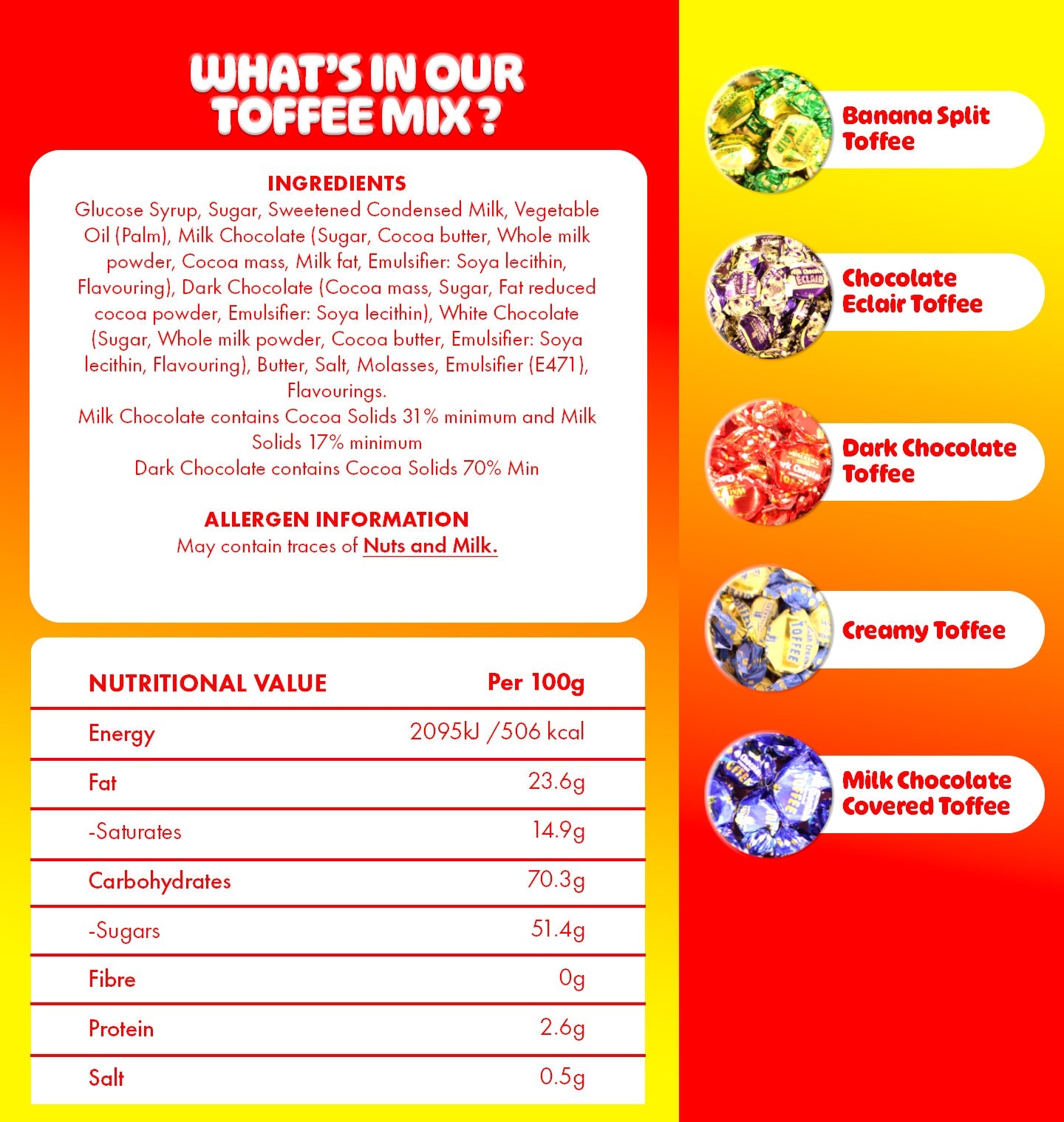 Toffee Mix Candy Tin 500g