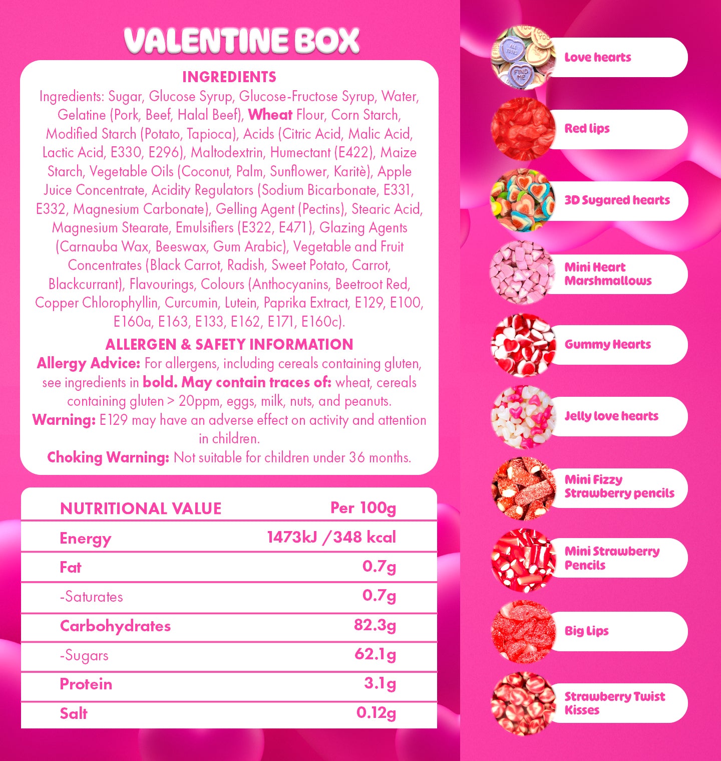 Valentines Medium Box 1kg (With Free Card)