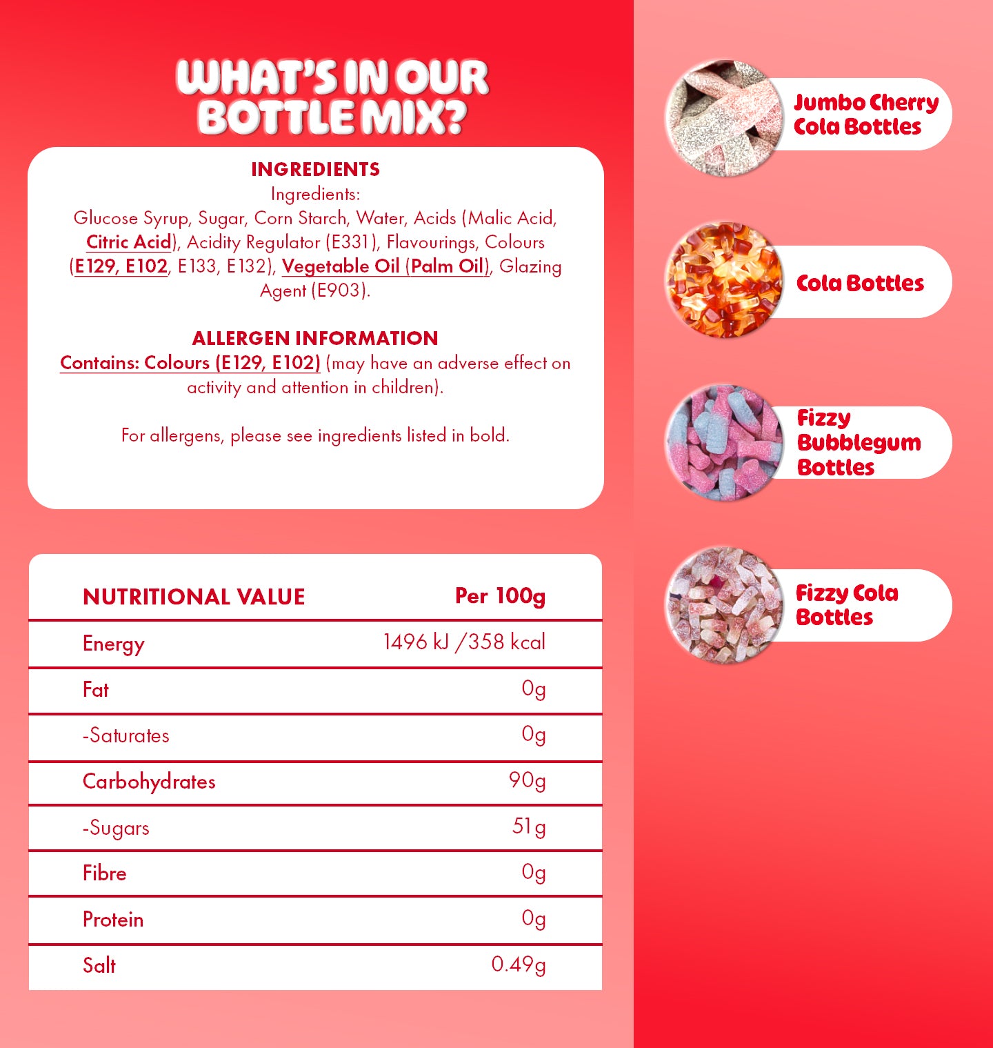 Bottles Mix Candy Can 250g