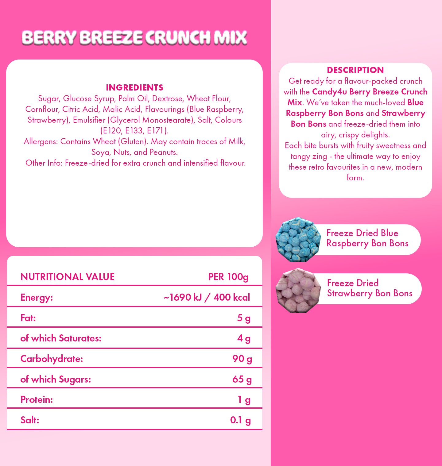 Berry Breeze Crunch Mix Freeze Dried Large Pouch 300g