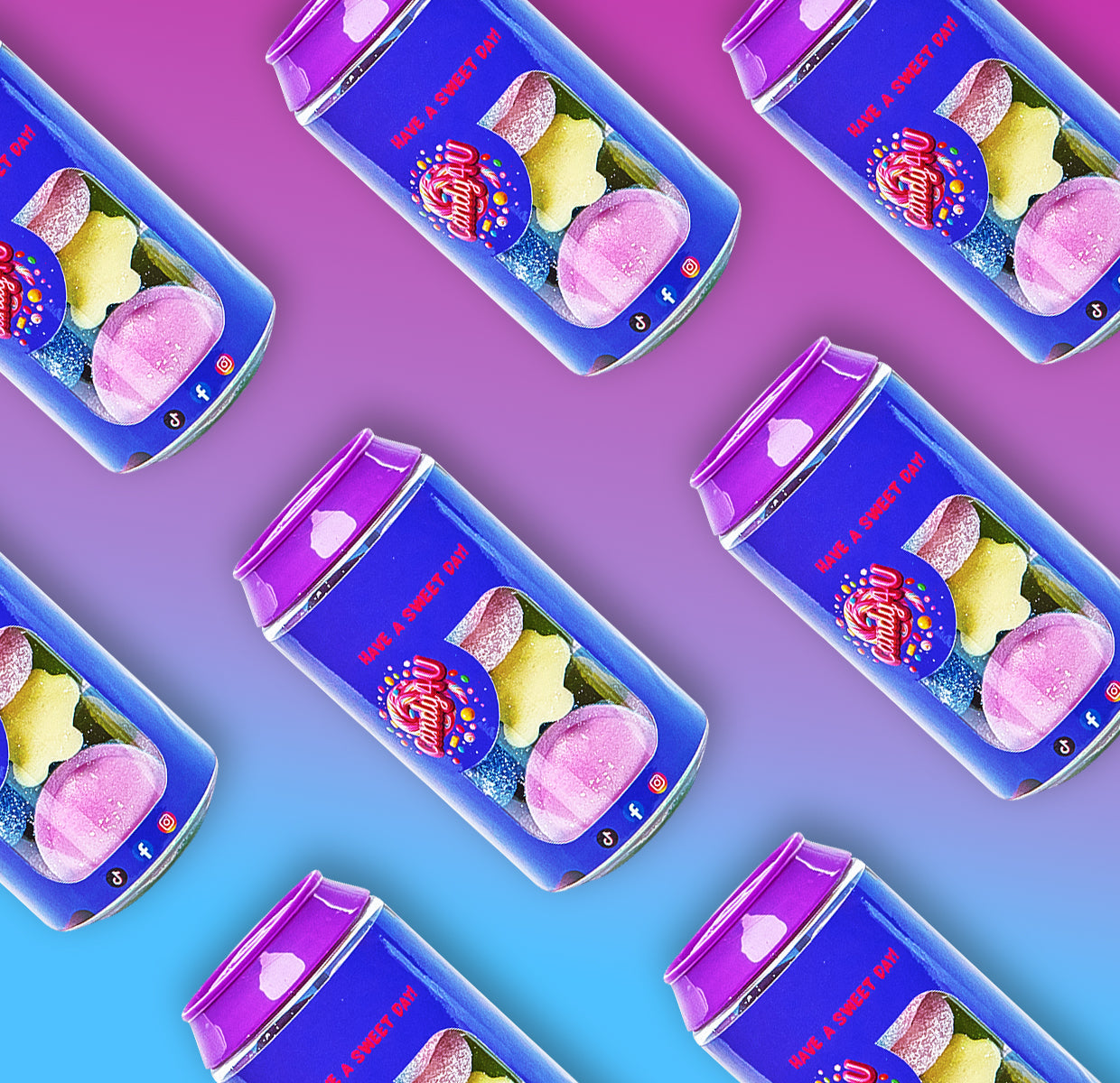 Bubblegum Mix Candy Can 250g