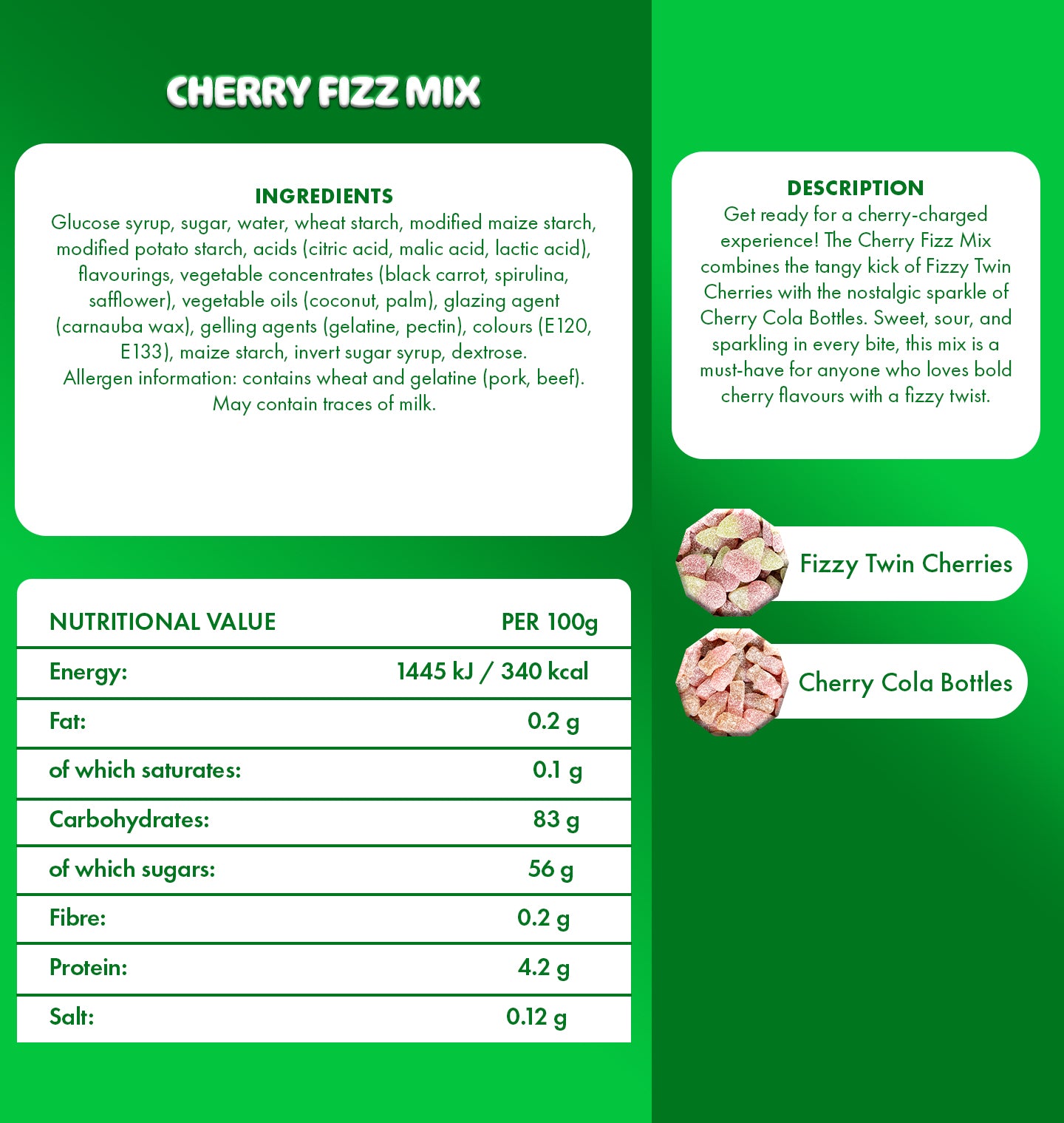 Cherry Fizz Mix Vegan Large Pouch 1kg