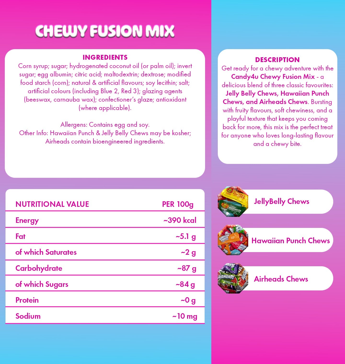 Chewy Fusion Mix Large Pouch 1kg