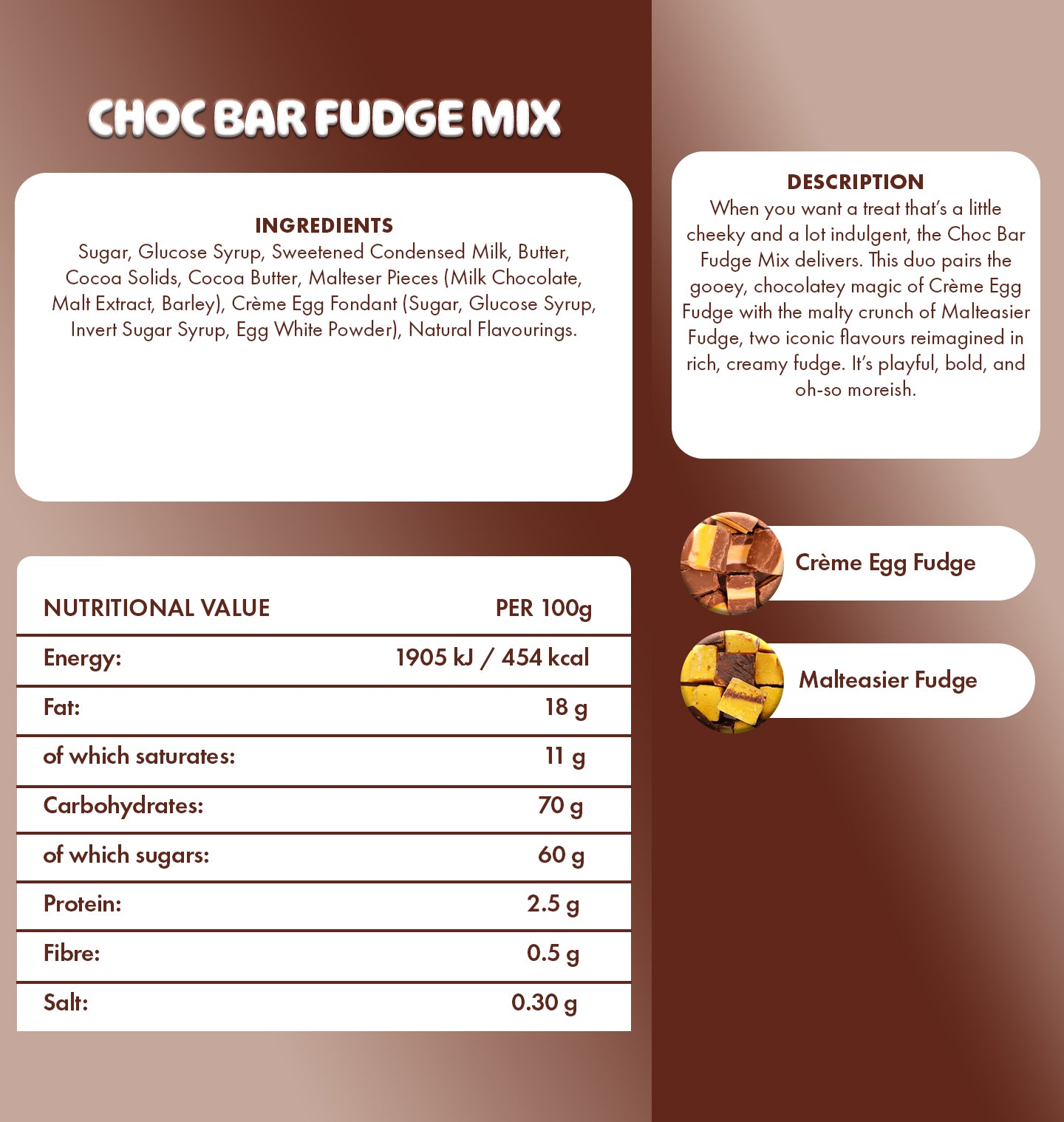 Choc Bar Fudge Mix Fudge Mega Pouch 2kg