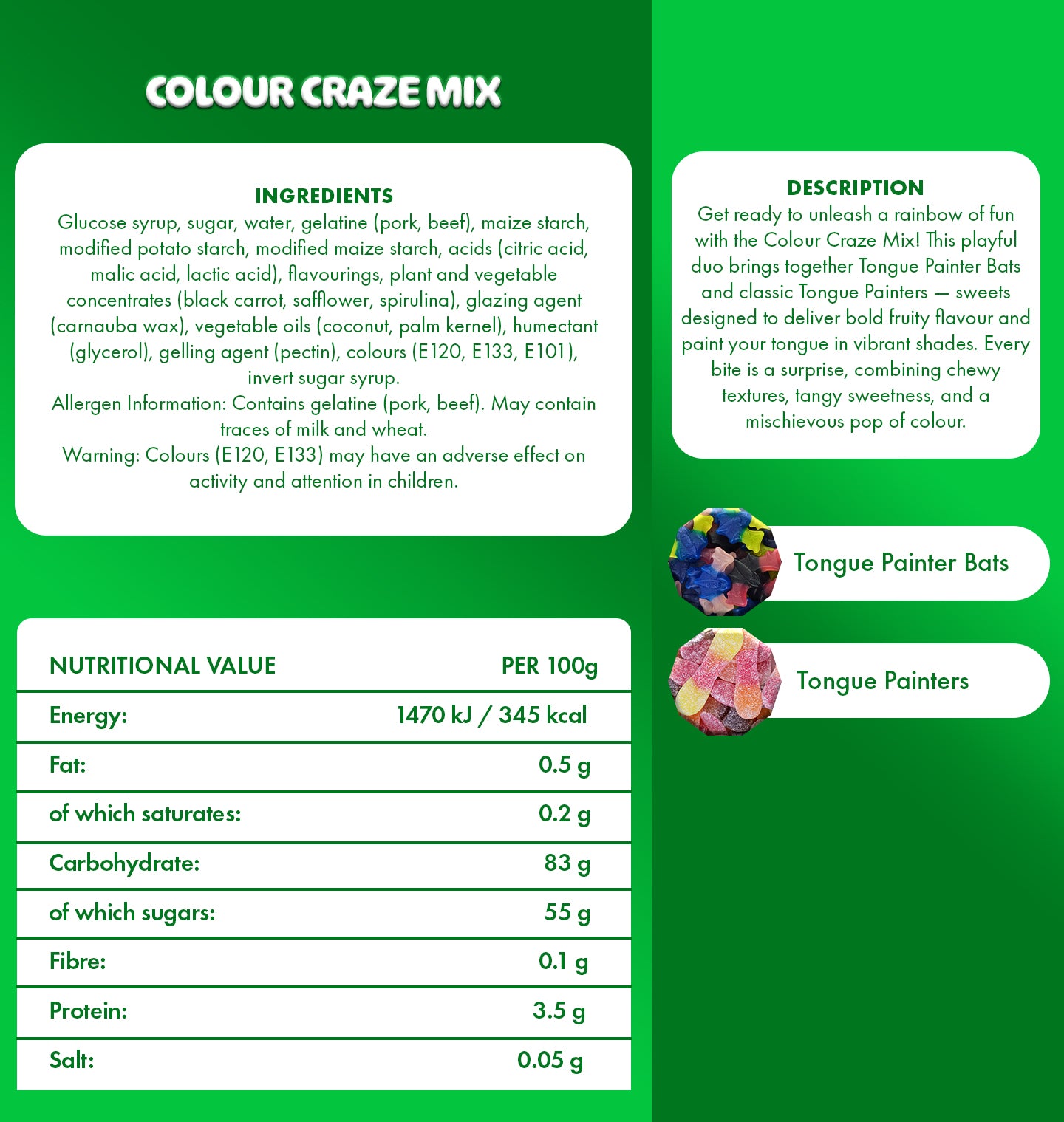 Colour Craze Mix Vegan Large Pouch 1kg