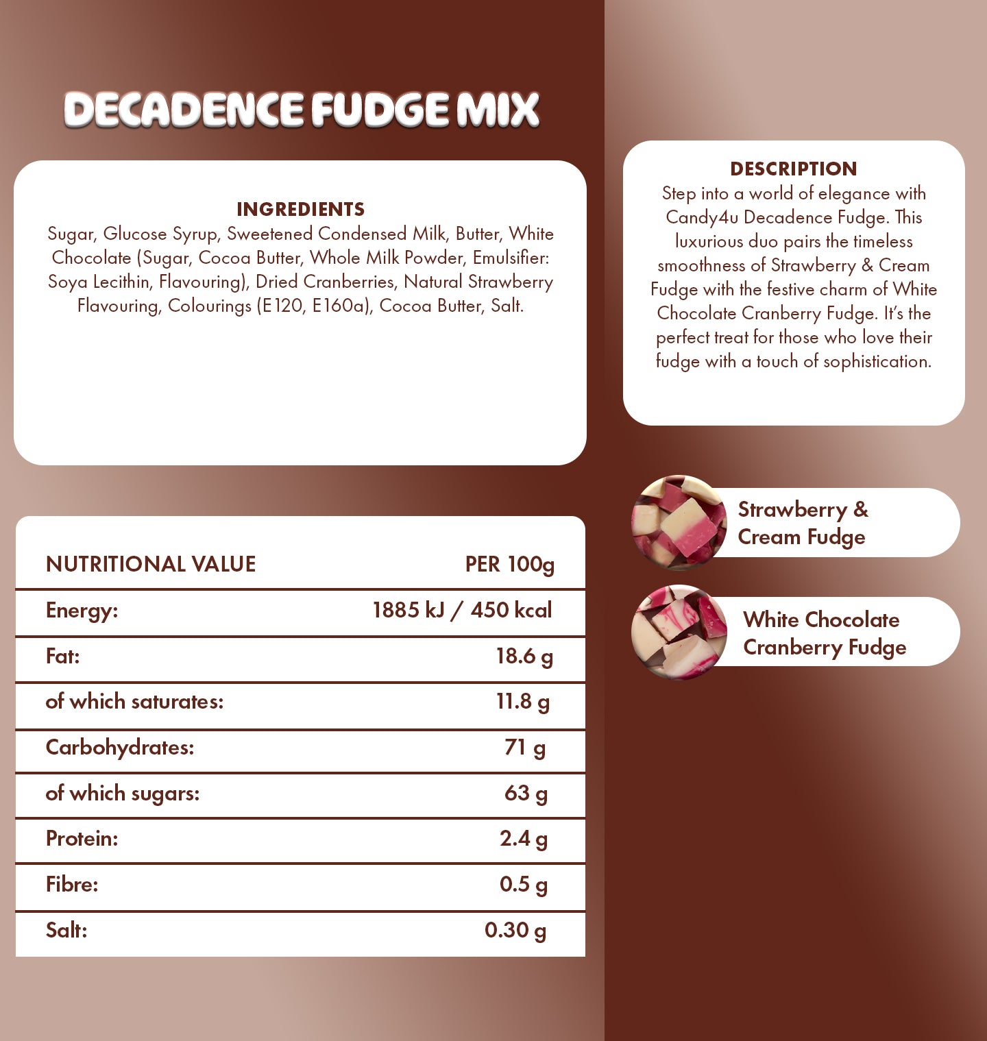 Decadence Fudge Mix Fudge Large Pouch 1kg