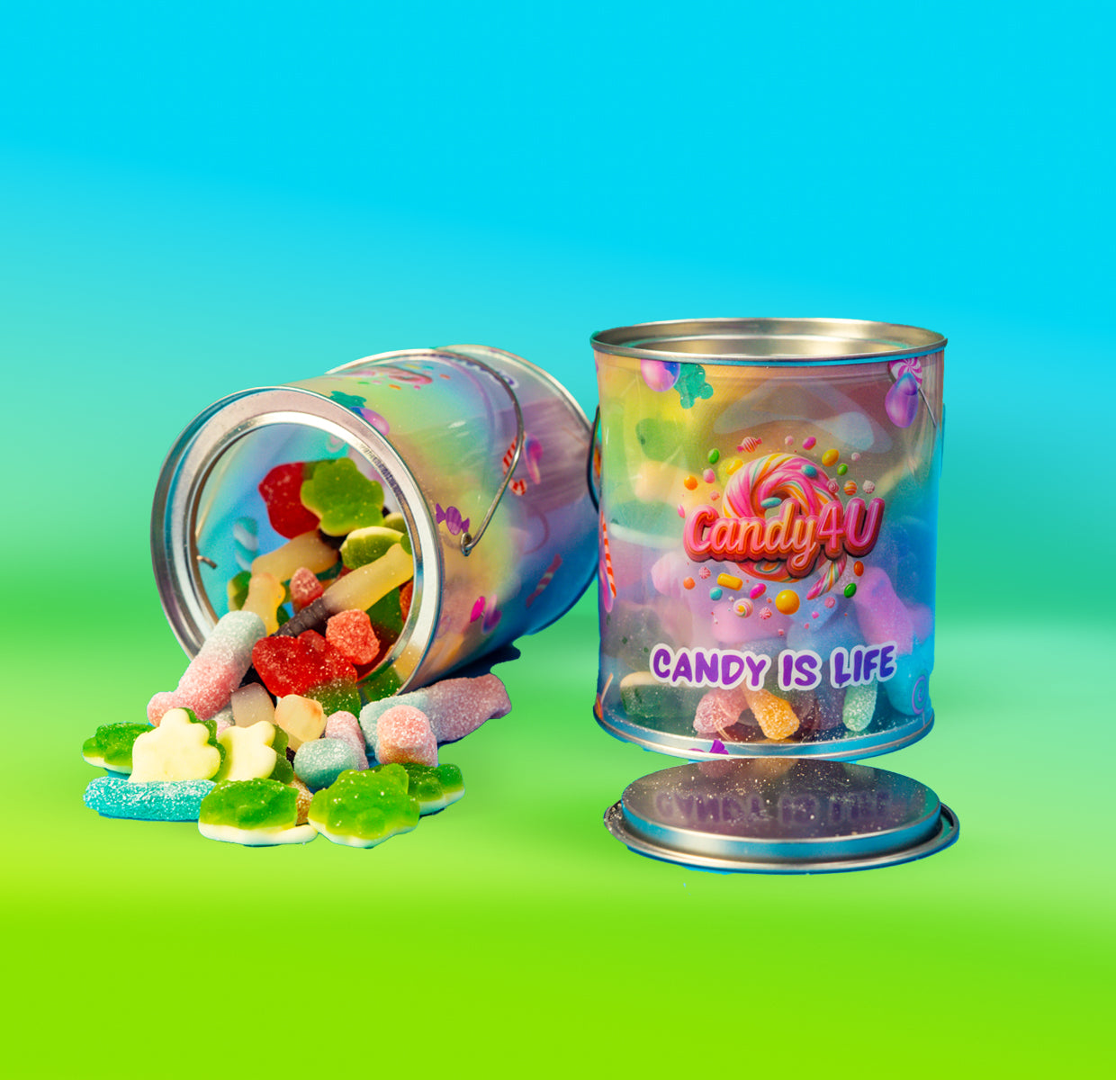 Fizzy & Gummy Mix Candy Tin 500g