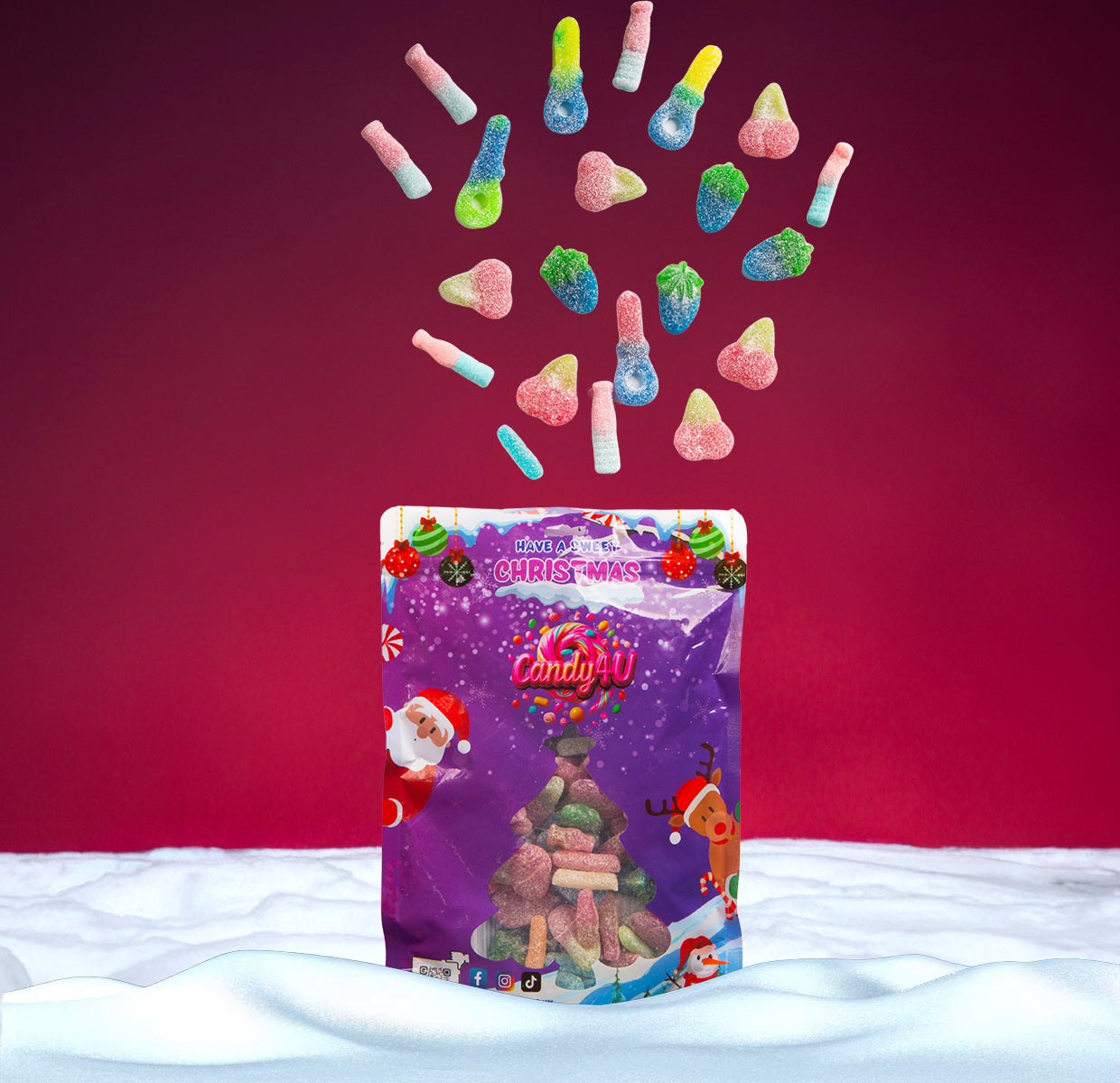 Christmas Pouch Large Fizzy Mix 1kg