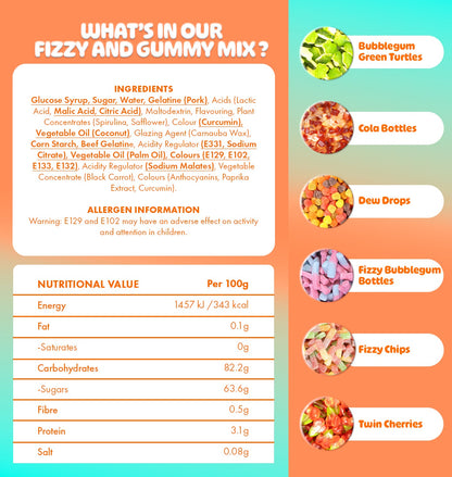 Fizzy & Gummy Mix Birthday Candy Shell 200g