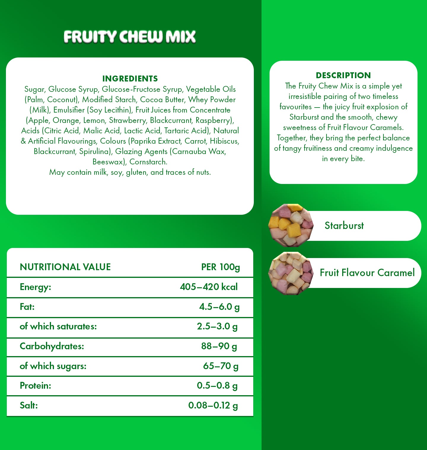 Fruity chew mix