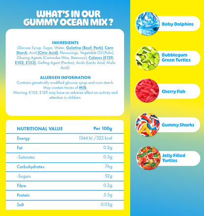 Gummy Ocean Mix Candy Can 250g