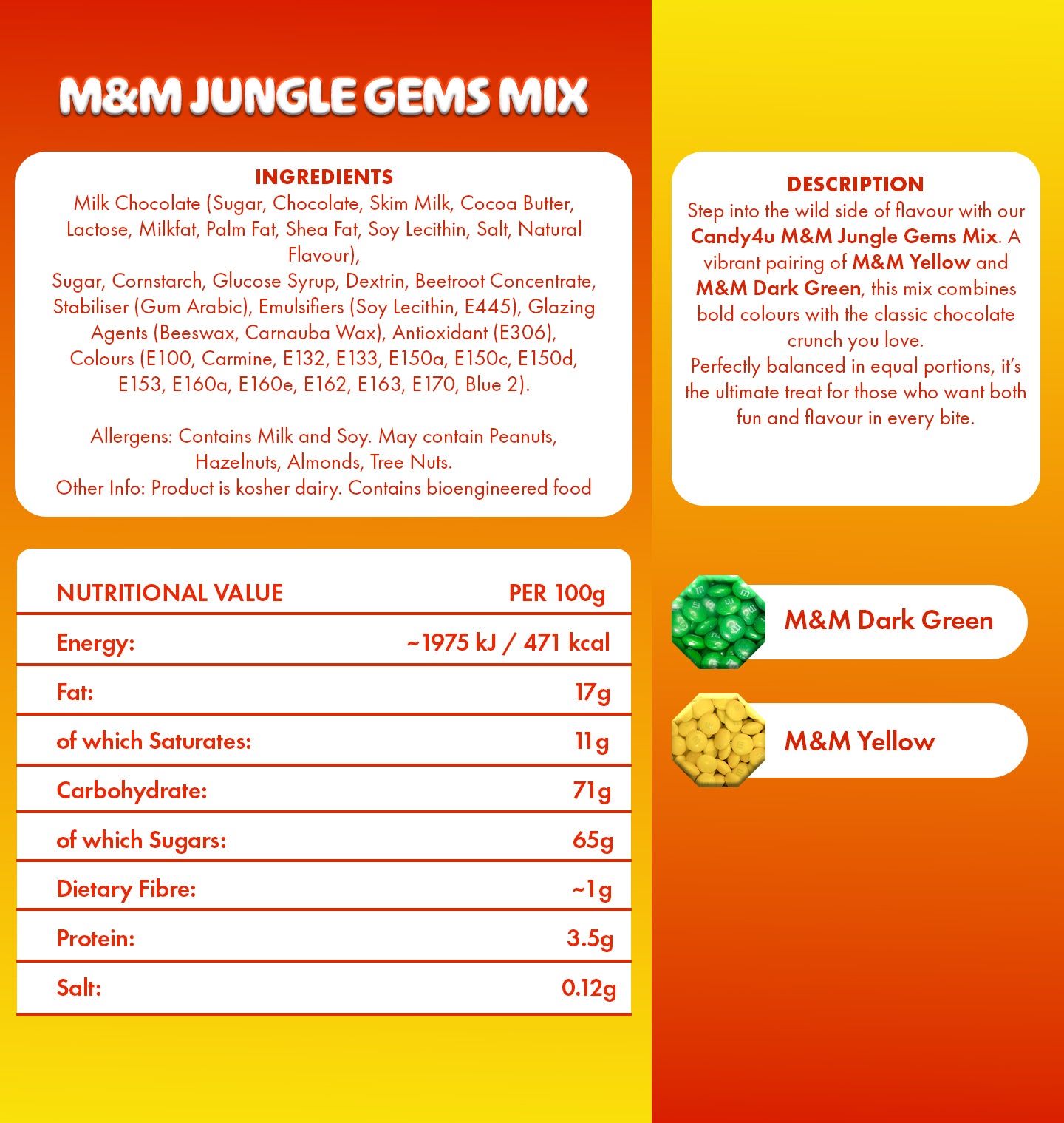 M&m Jungle Gems Mix Large Pouch 1kg