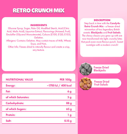Retro Crunch Mix Freeze Dried Large Pouch 300g