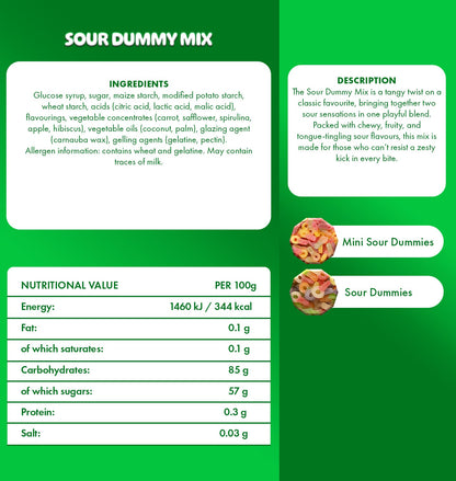 Sour Dummy Mix Vegan Large Pouch 1kg