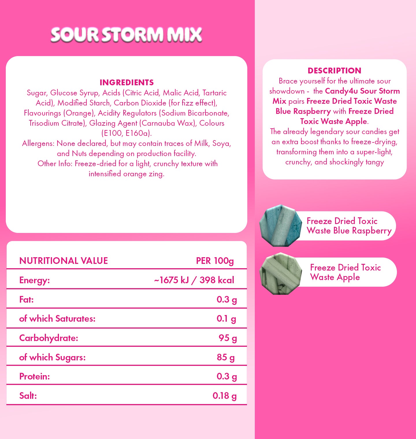 Sour Storm Mix Freeze Dried Large Pouch 300g