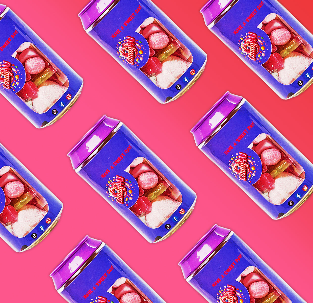 Strawberry Mix Candy Can 250g