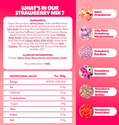 Strawberry Mix Candy Tin 500g