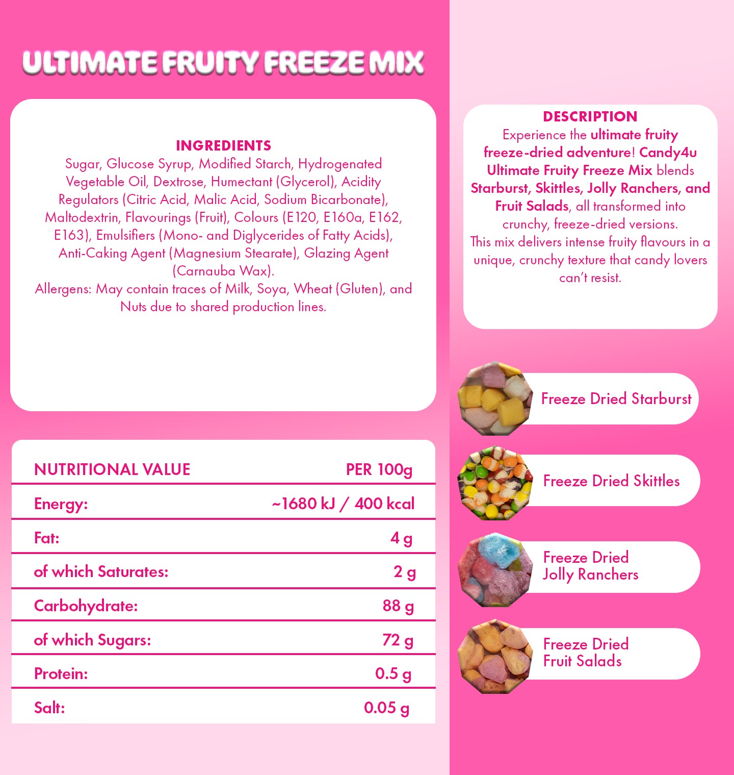 Ultimate Fruity Freeze Mix Freeze Dried Large Pouch 300g