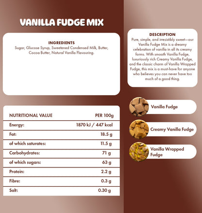 Vanilla Fudge Mix Fudge Small Bucket 600g
